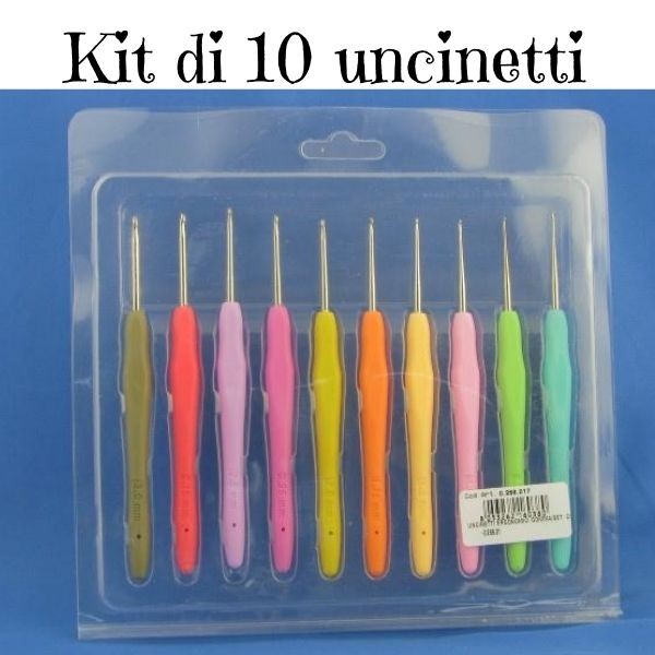 Uncinetti Anatomici Ergonomici Set 8 pz da 2,5 mm a 6 mm - Acu et Filo