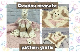 Doudou neonato: pattern a tema coniglietto