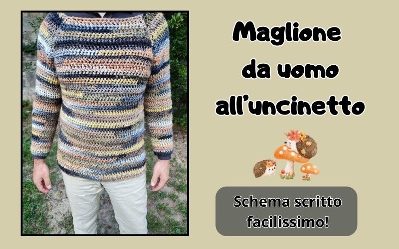 Maglione uncinetto tutorial da uomo: modello base