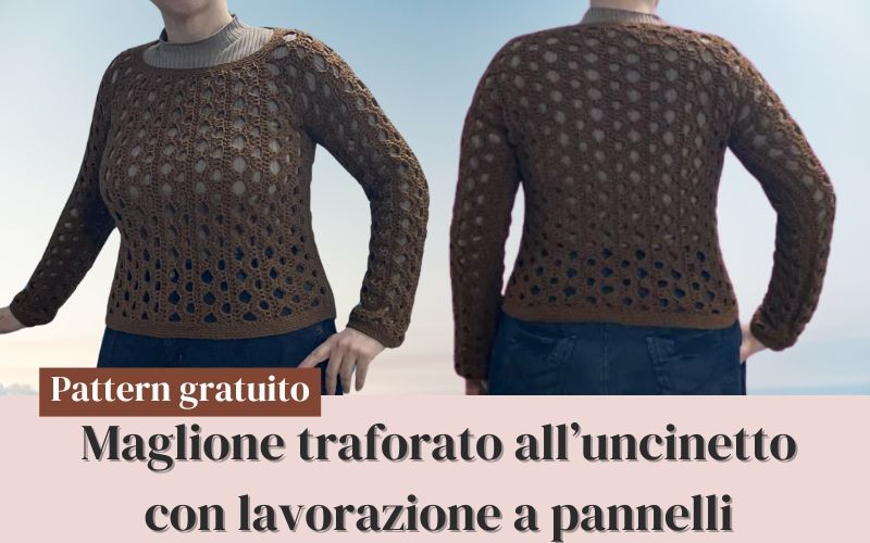 Maglione donna uncinetto facile: modello a pannelli verticali